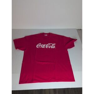 Vtg Coca Cola T-Shirt Mens XL Red Soda Graphic Logo Tee Coke Hanes Heavyweight